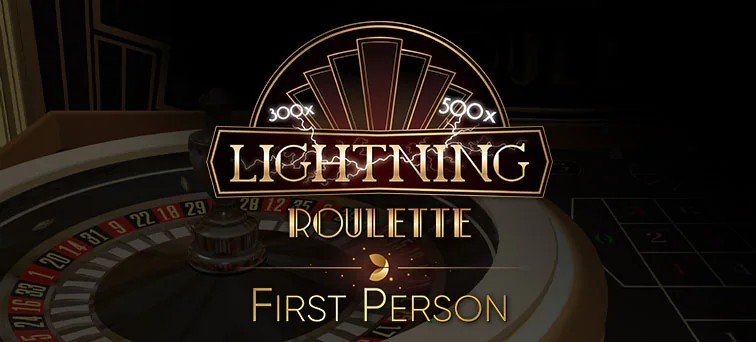 First Person Lightning Roulette slot visual from Evolution available on tez-888.com